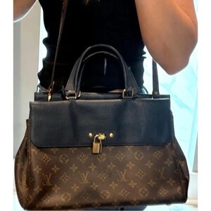 Louis Vuitton Monogram Venus hand bag Black and Brown 2 way